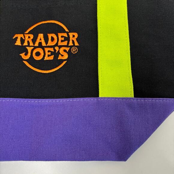 SET 4x ALL STYLES Trader Joe’s MINI Tote Bag Halloween Black Purple Green Orange - Picture 6 of 16